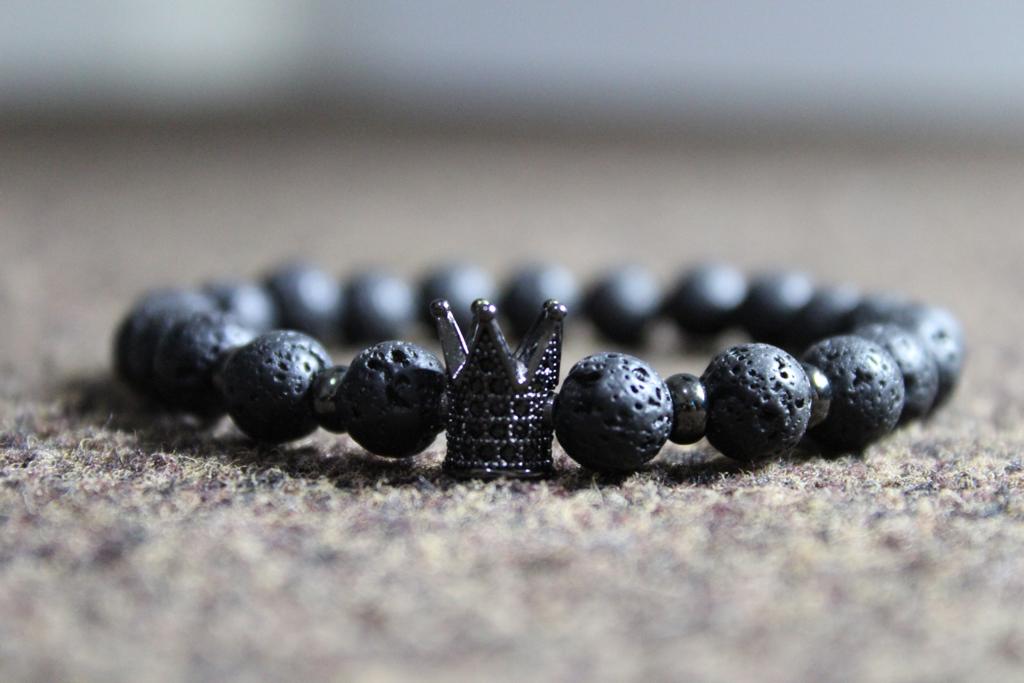 Men's Black Crown Bracelet