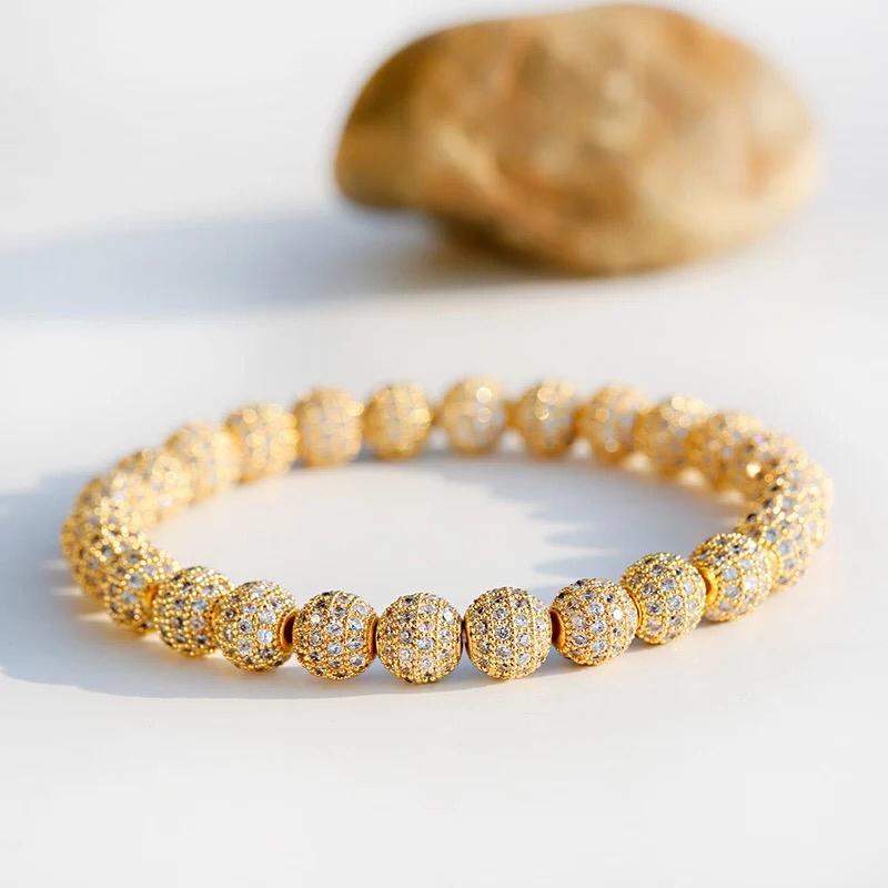 Gold Iced Beaded Bracelet