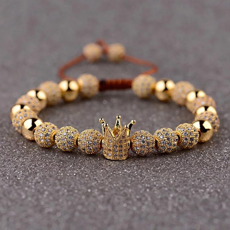 Men's Gold Crown Bracelet