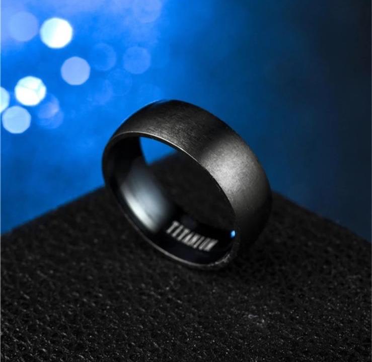 Stainless Steel D-Shaped Matte Finished Band Ring