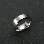 Stainless Steel Bevelled Edge Band Ring 8MM