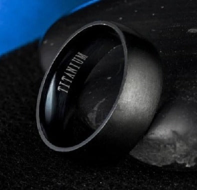 Stainless Steel D-Shaped Matte Finished Band Ring