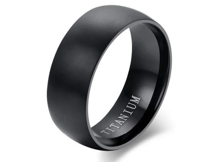 Stainless Steel D-Shaped Matte Finished Band Ring