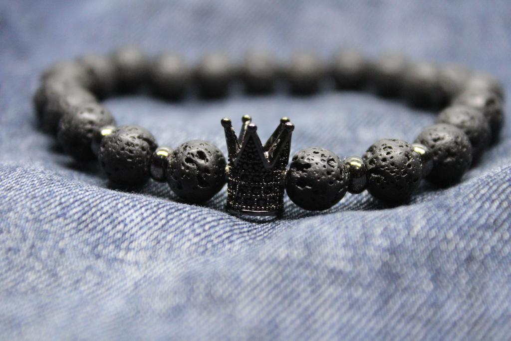 Men's Black Crown Bracelet