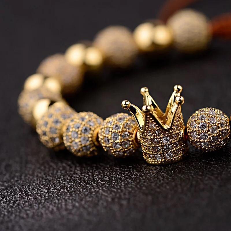 Men's Gold Crown Bracelet
