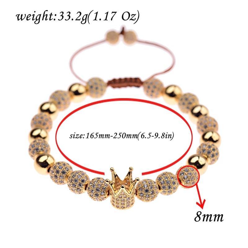 Men's Gold Crown Bracelet