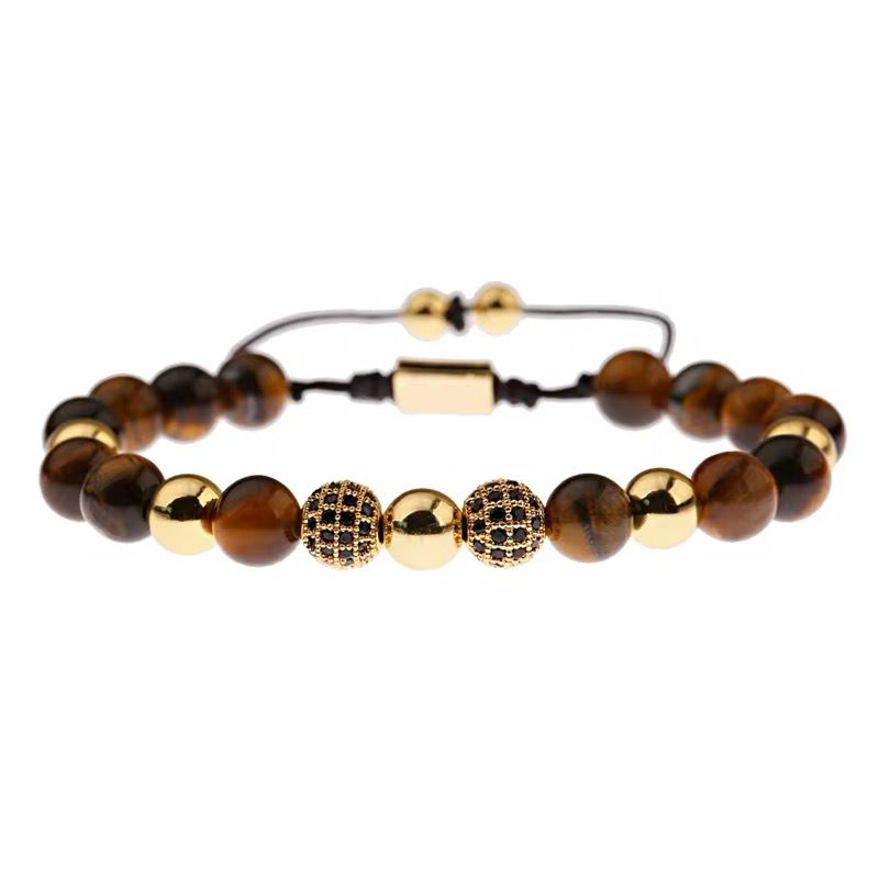Men's Tiger Eyes Beads Bracelet