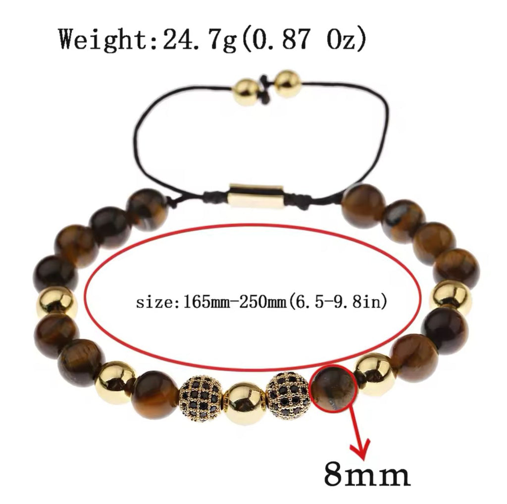 Men's Tiger Eyes Beads Bracelet