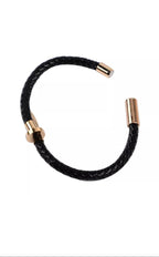 Stainless steel Men's Nail  Leather Bracelet