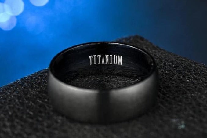 Stainless Steel D-Shaped Matte Finished Band Ring