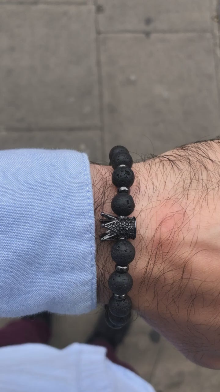 Men's Black Crown Bracelet